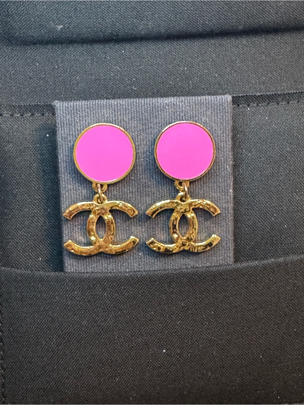 New Chanel CC drop earrings